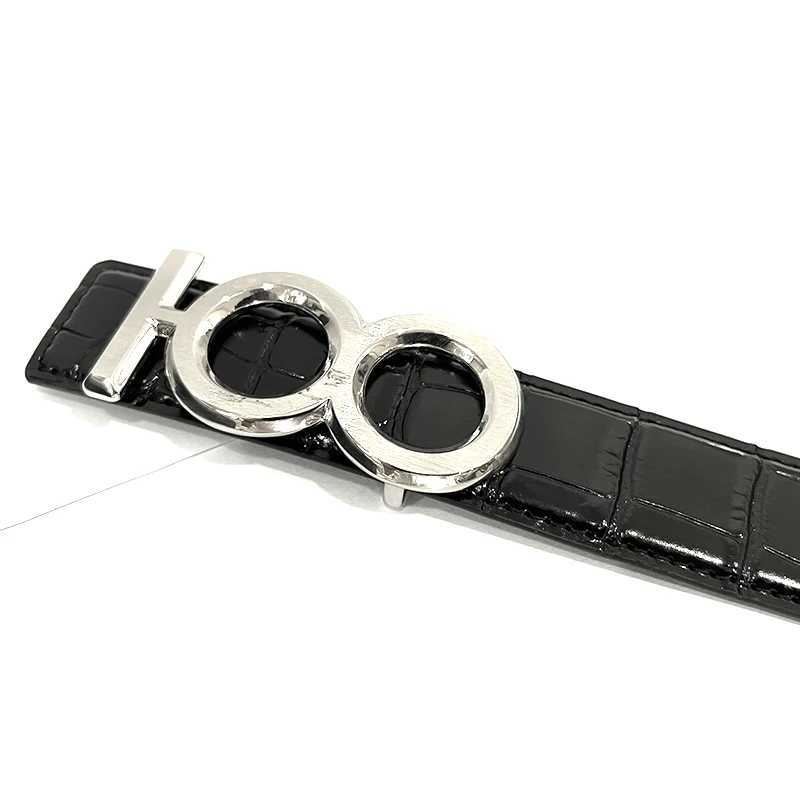 Top 100 luxury brand cowhide belts new crocodile patterned mens and womens belts authentic 100 point image buckle business W240920