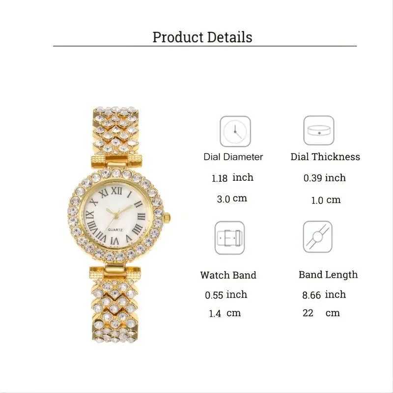 Luxury Brand Design Watches 6PCS Set Women Watch Female Clock Roman Dial Casual Ladies Quartz Wristwatches Bracelet Set RelojesX240920