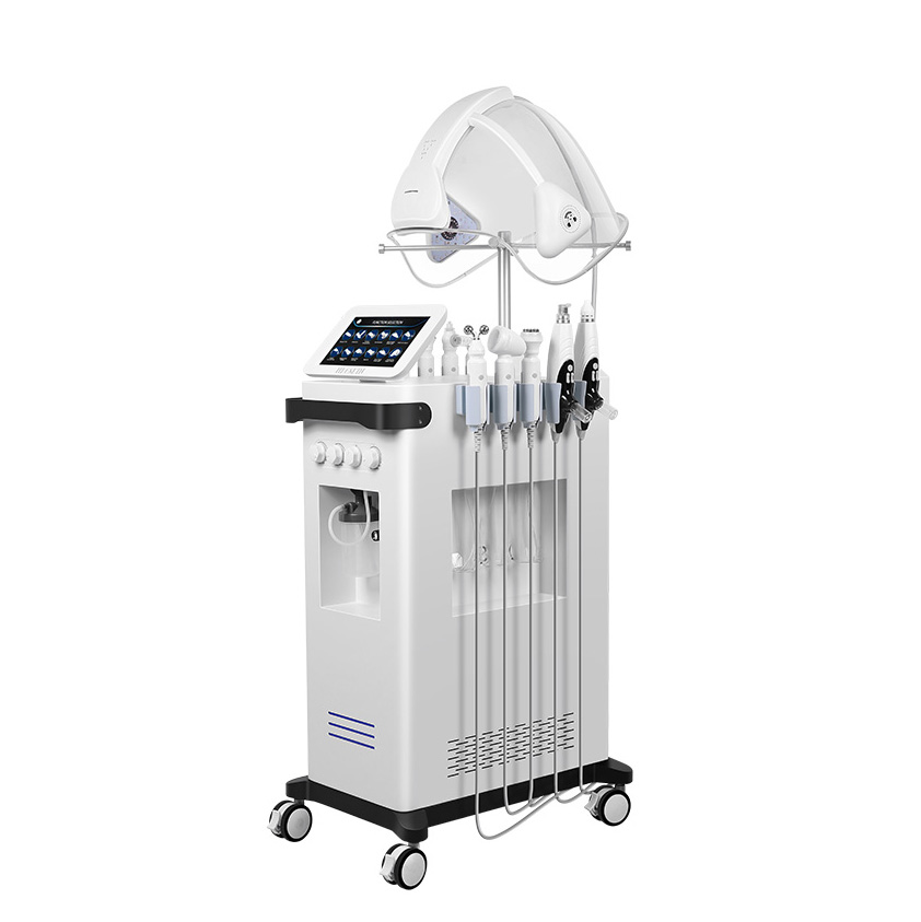 High Performance Face Dermabrasion Machine 12 in 1 Oxygen Face Aqua Peel Bubble Spray Face Purification Oxygen Mask PDT Photodynamic Skin Rejuvenation