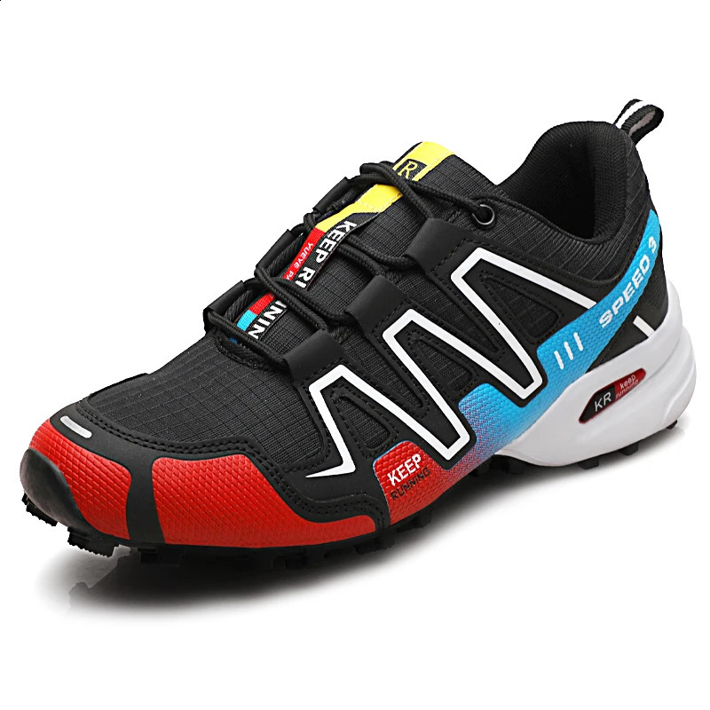 Men Outdoor Hiking Sneakers Climbing Trekking Lace Up Trekking Outdoor Mountain Bike Shoes Flat Sport Cycling Shoes Breathable 240918
