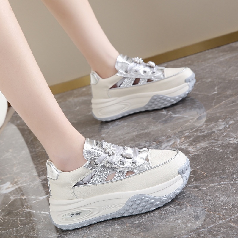 2024 Korean version summer new dad women's ins trendy student breathable sports shoes thick sole height increasing casual