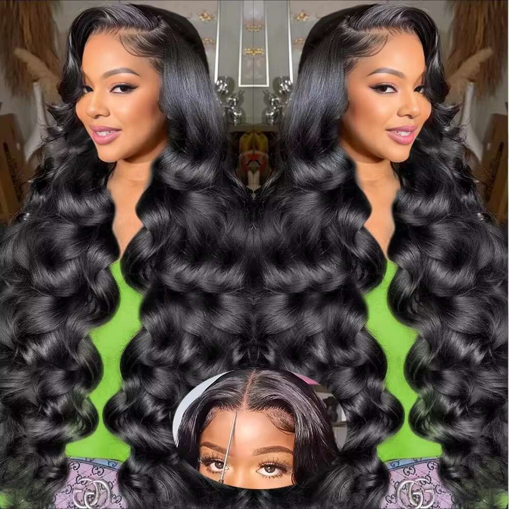 Melodie 250% 5X5 Glueless Body Wave Middle Inch Front Wig Transparent Lace Frontal Closure Human Hair Wigs