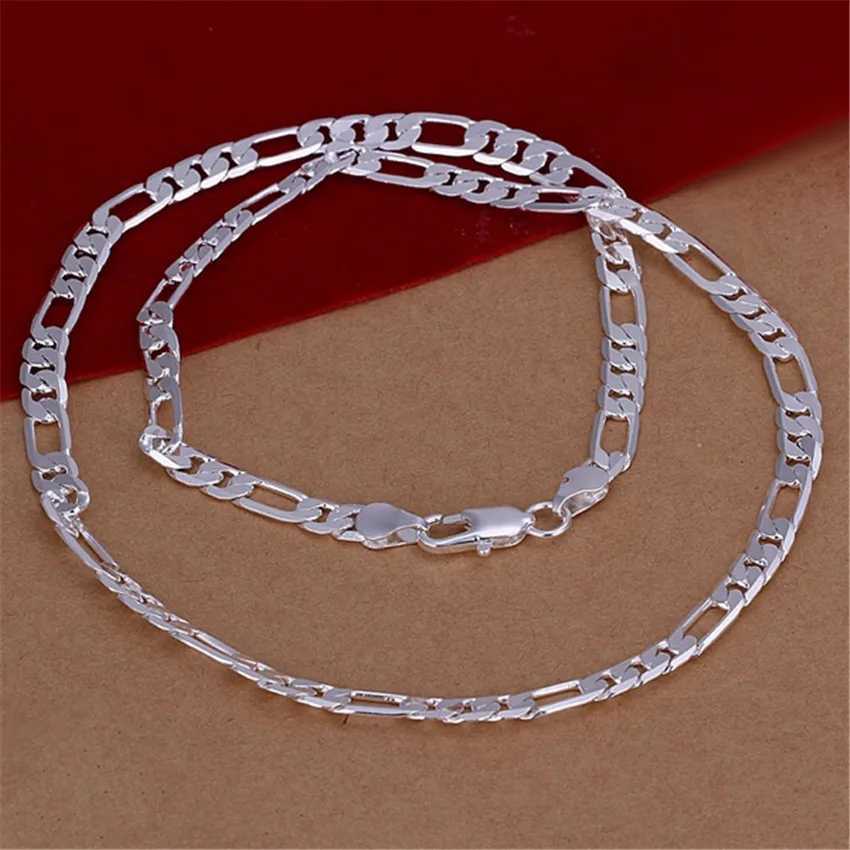 wholesale high quality Mens 6MM flat chain 925 Sterling silver Necklace Fashion Jewelry women men solid wedding giftX240919