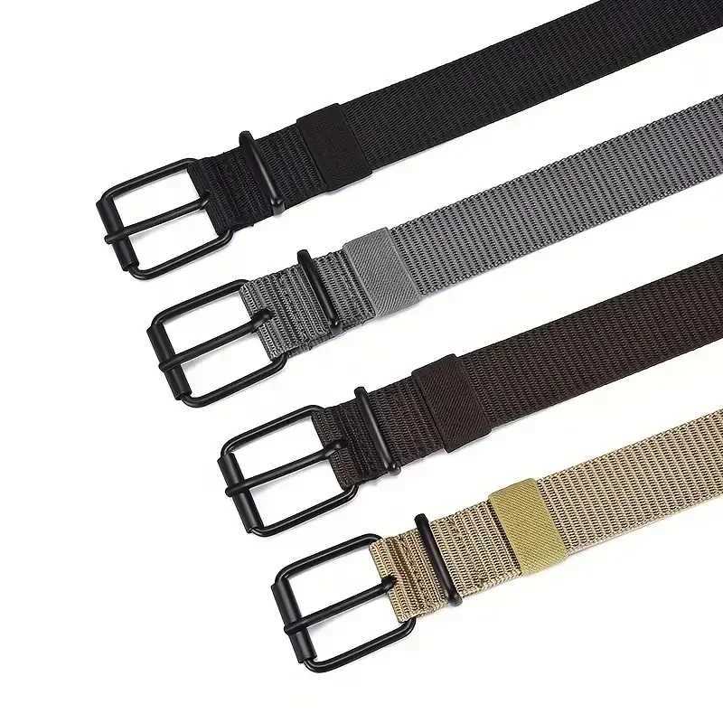 Mens waist belt pin buckle leather outdoor sports porous canvas belt womens fashion jeans travel tactical belt W240920