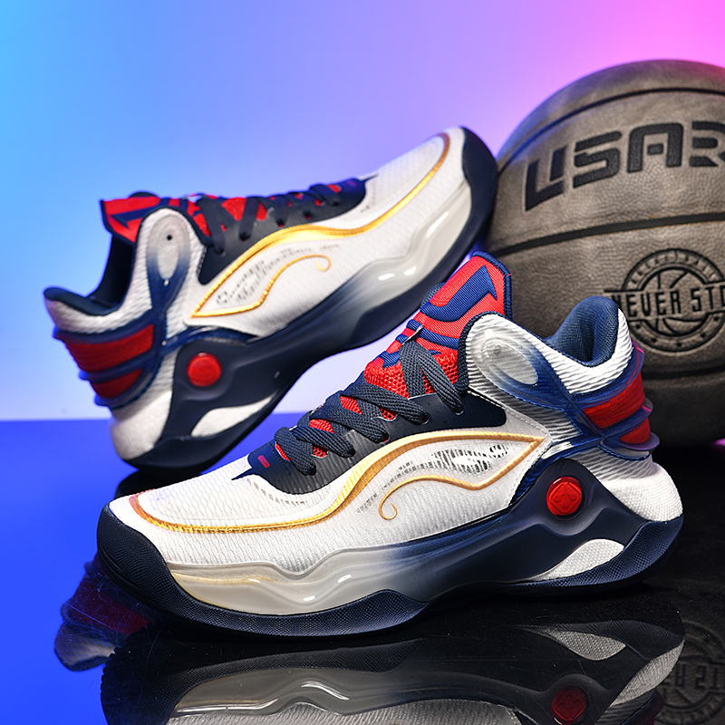 High-quality Men's Basketball Shoes Women Reflective Basketball Sneakers Men Outdoor Rubber Anti Slip Sports Training Shoes Male