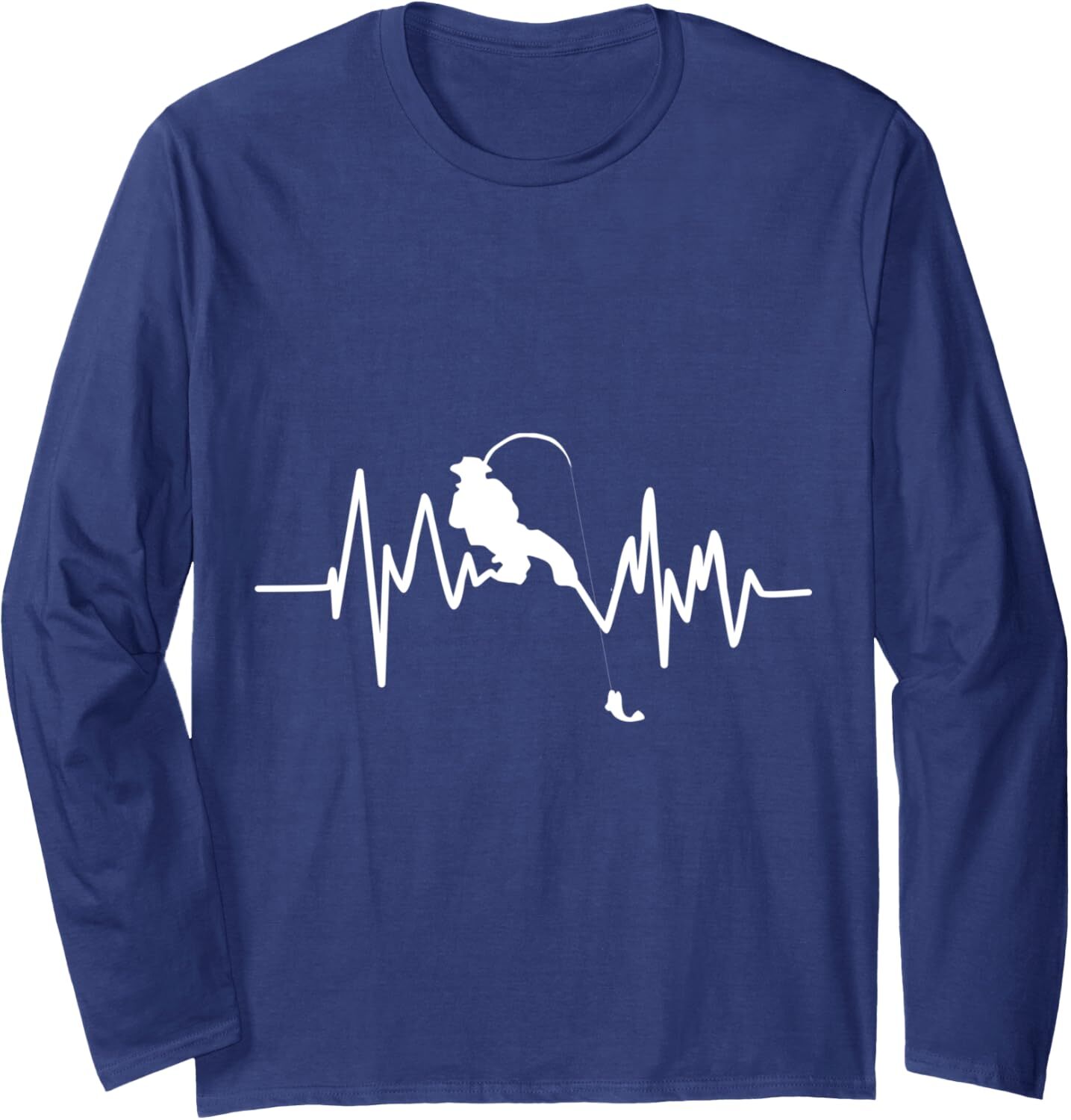 Long Sleeve Shirts for Men sweatshirt Funny Fishing Heartbeat Cool Fisherman Fish Gift Long Sleeve Tee Streetwear Casual tops clothes