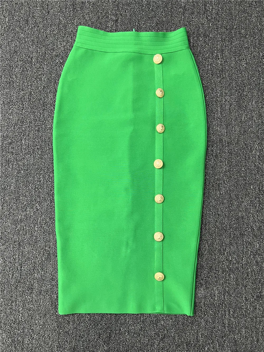 Trendyol Women Skirts Spring High Waist Knee Length Elastic Bandage Pencil Skirt Office Ladies Formal Business Wear 240920