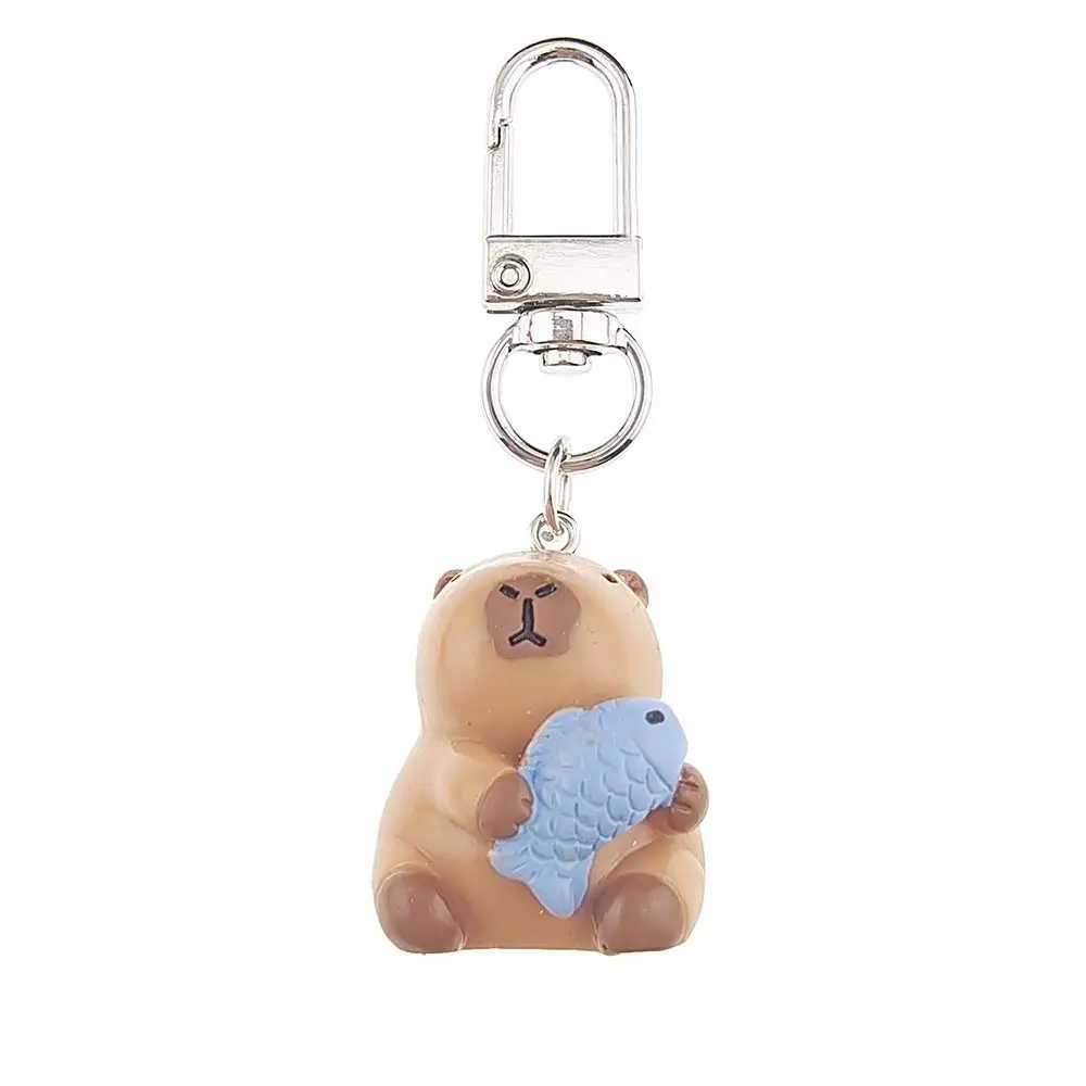 Backpack Charm Capybara Keychain Cute Party Outfit Decor Cartoon Key Ring DIY Decoration Keychain Accessories MenX240919