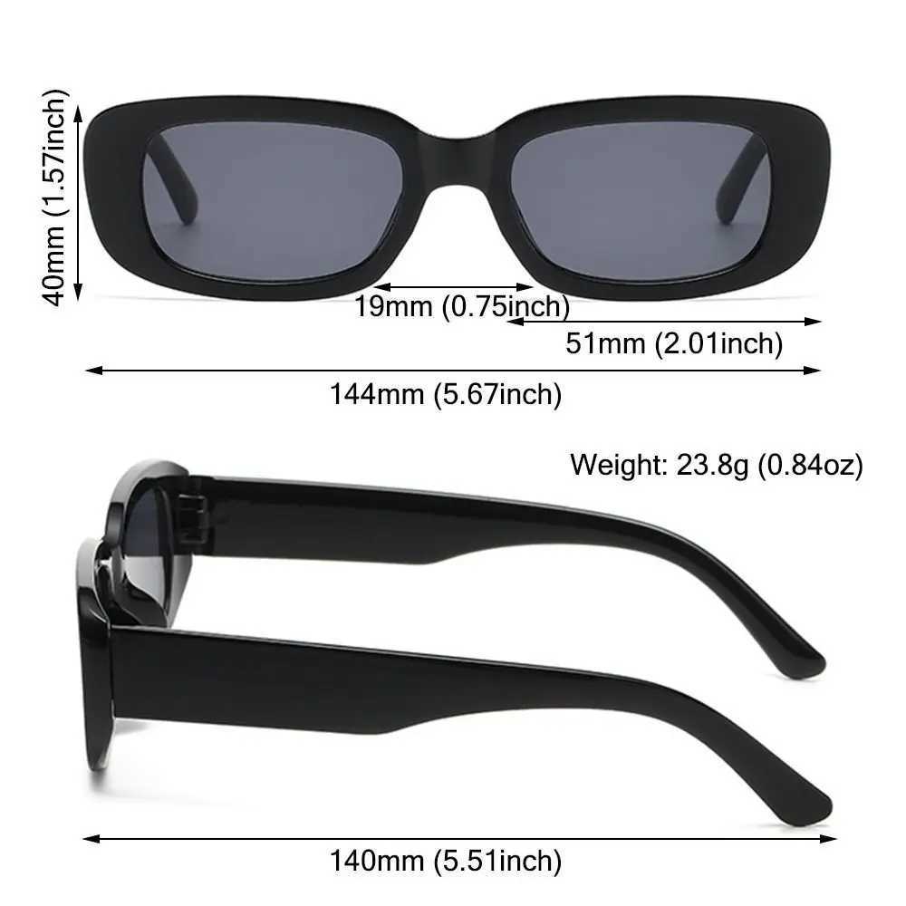 Vintage Black Square Sunglasses Woman Luxury Brand Small Rectangle Sun Glasses Female Gradient Clear Mirrored Sun GlassesX240920