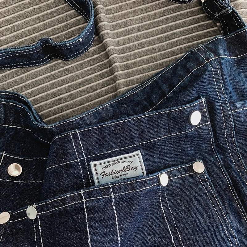 Denim shoulder bag canvas embroidered handbag fast womens large capacity casual or travel 240919