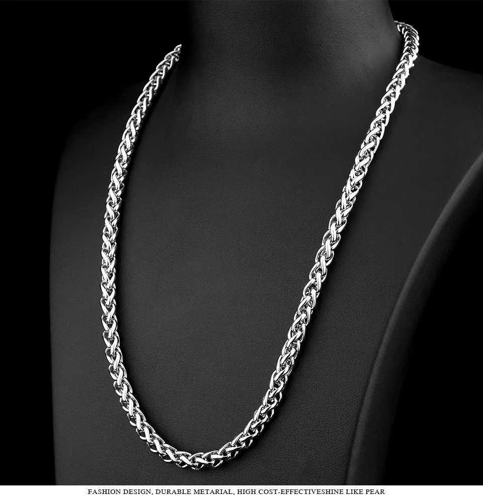Wheat Style Necklace 316L Stainless Steel Jewelry Waterproof Men Women Trendy ChainX240919