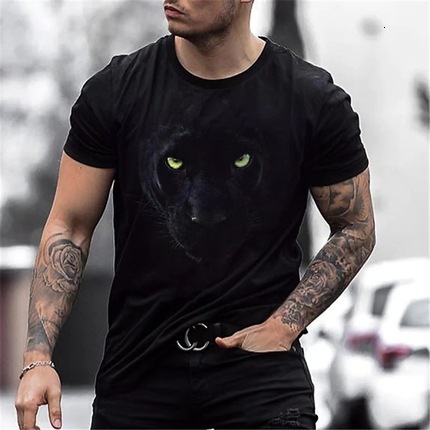 Summer 2023 New Night Trend 3D Digital Printing Short sleeved T-shirt for Men