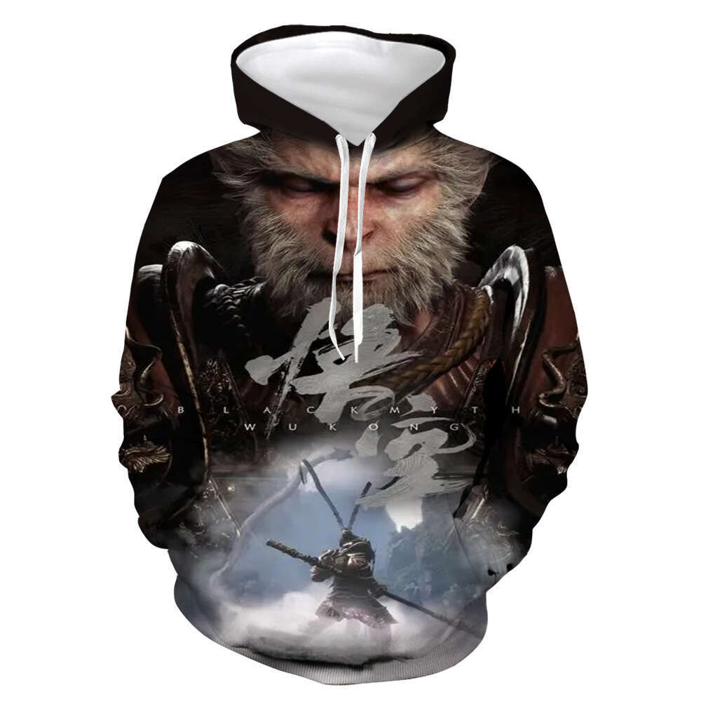 Men's Black Myth Wukong 3D Hoodie With Digital Printing, Cross Border Hoodie From Europe And America, Designed For Foreign Trade