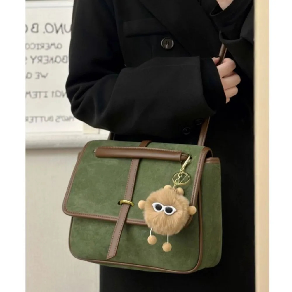 JIAERDI Retro Green Shoulder Bag Womens Large Capacity Casual Handbag Womens Retro Harajuku Aesthetics Bolso Unprinted Good Product 240918