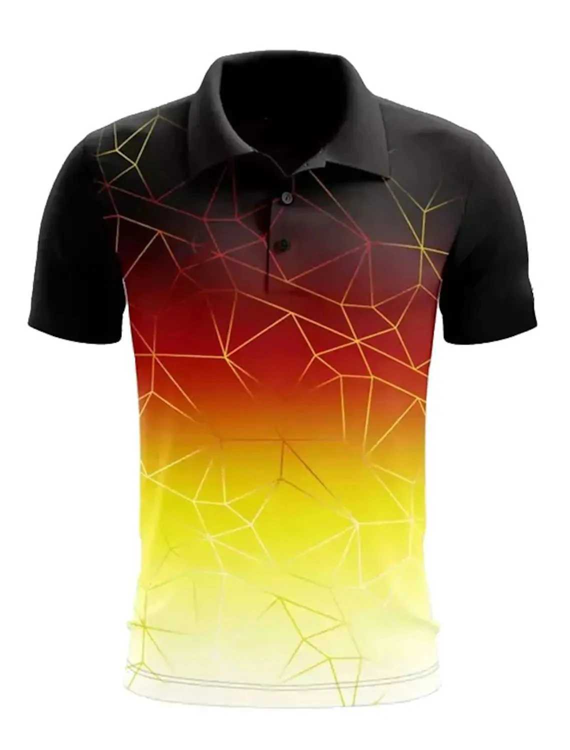 New Mens Polo Shirt Golf Shirt Button up Breathable Quick Dry Moisture Wicking Short Sleeve Mens Tops Summer Tennis SportswearX240920