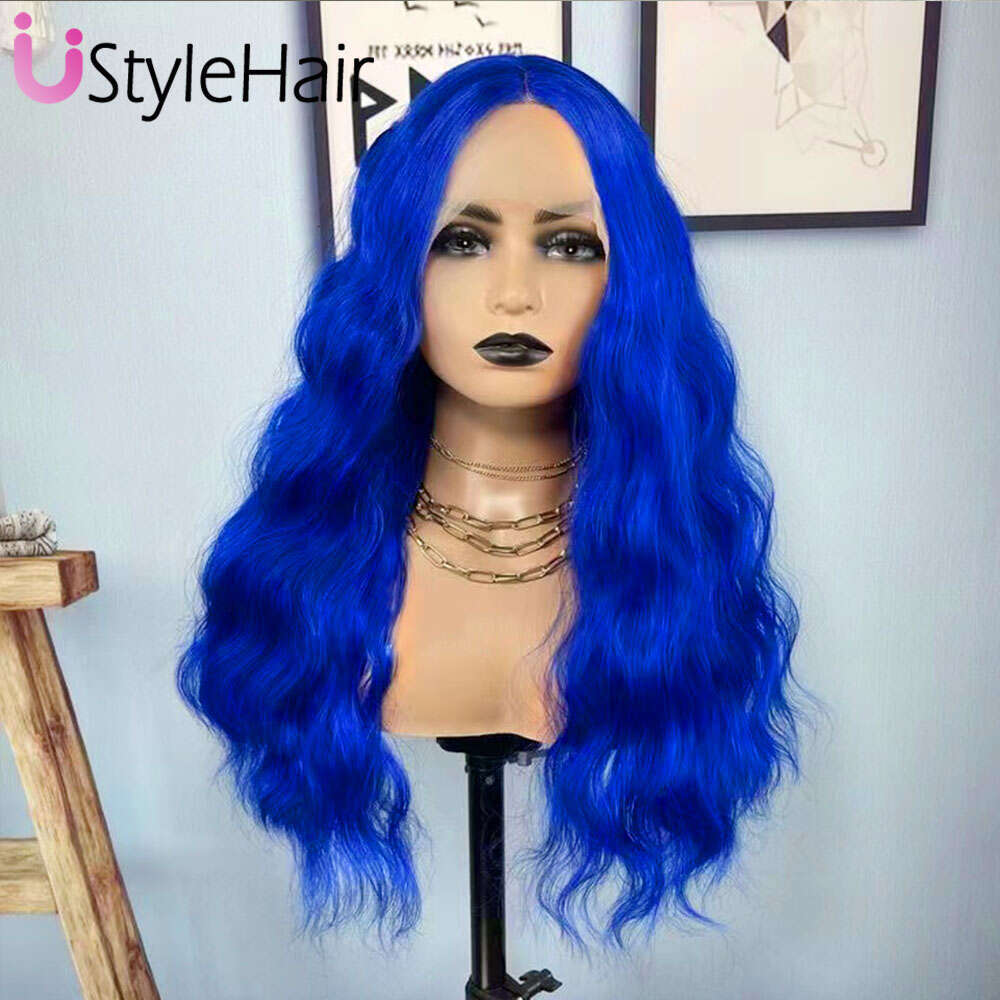 Ustylehair Purple Wave Rose Red Synthetic Lace Front Natural Haire Daily Use Cosplay Wig