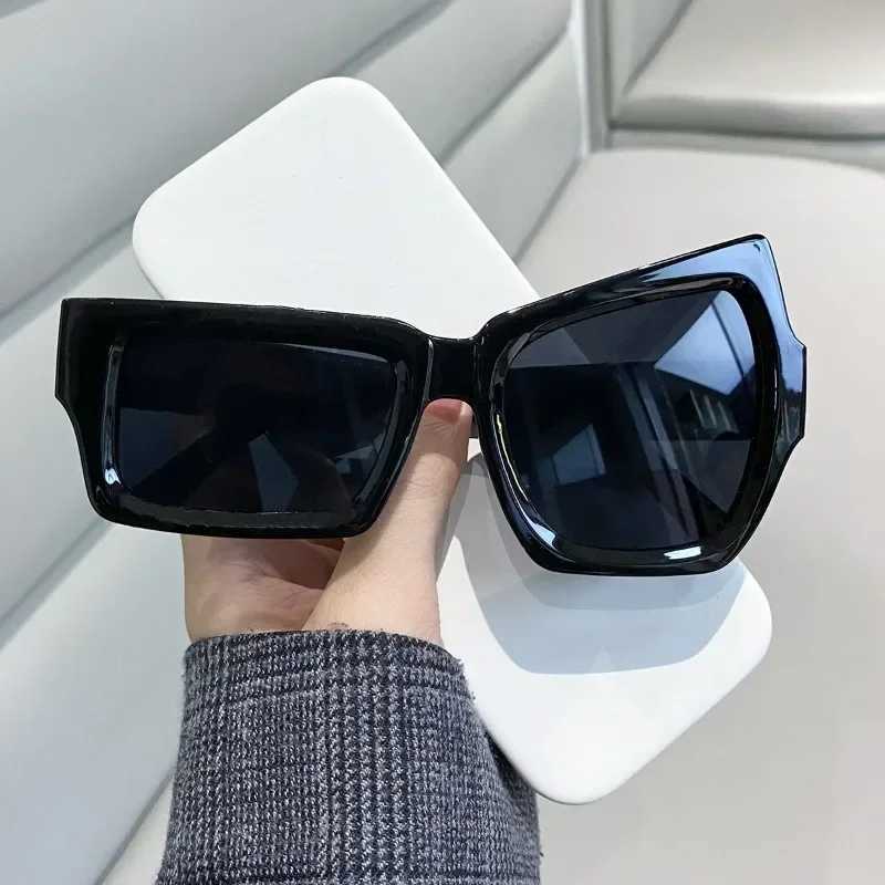 Fashion Irregular Square Sunglasses Funny Party Asymmetrical Sun Glasses Men Brand Designer Personality Black SunglassesX240920