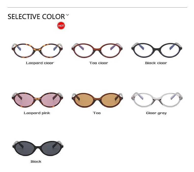 Vintage Oval Sunglasses NEW Women Luxury Brand Designer Small Oval Anti Blue Light Glasses Retro Fashion Men Leopard EyegalssesX240920