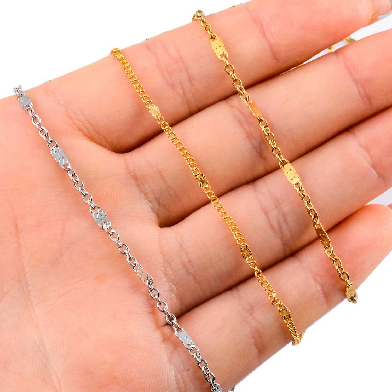 1.8mm Width Stainless Steel Tiny Link Chain Thin Necklace for Women Men Silver/Gold Color Creative Hip Hop Choker Jewelry GiftX240919