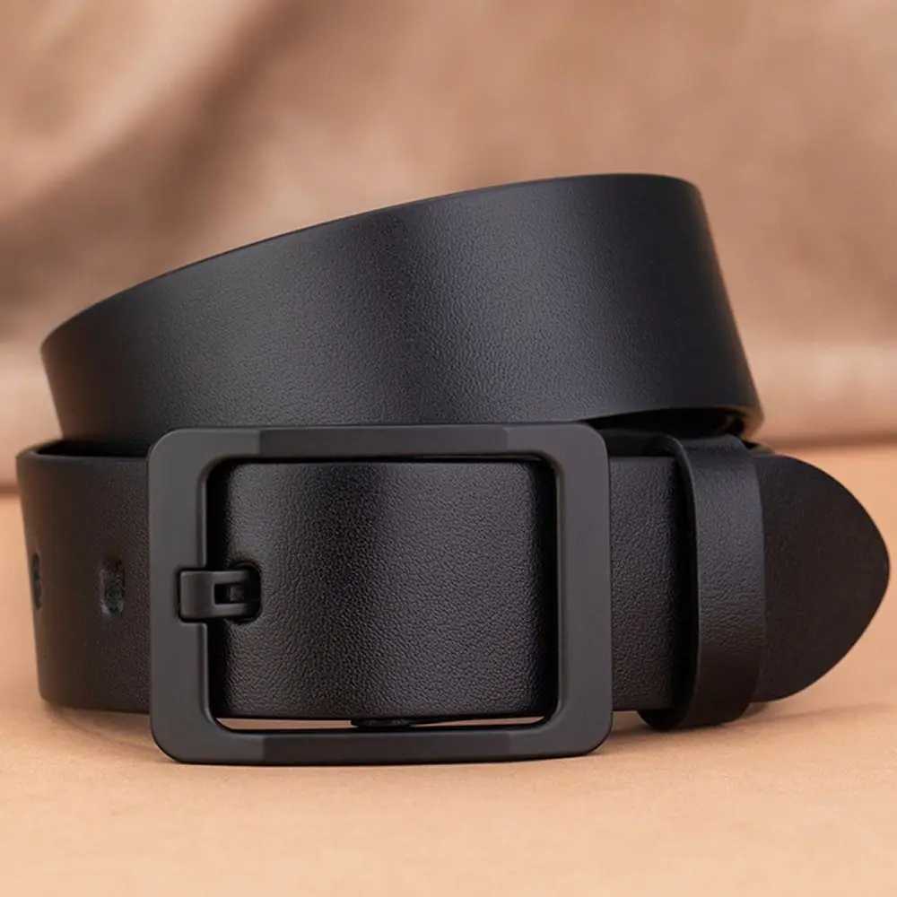 Mens retro belt pin buckle jeans black belt business casual luxury brand retro belt W241228