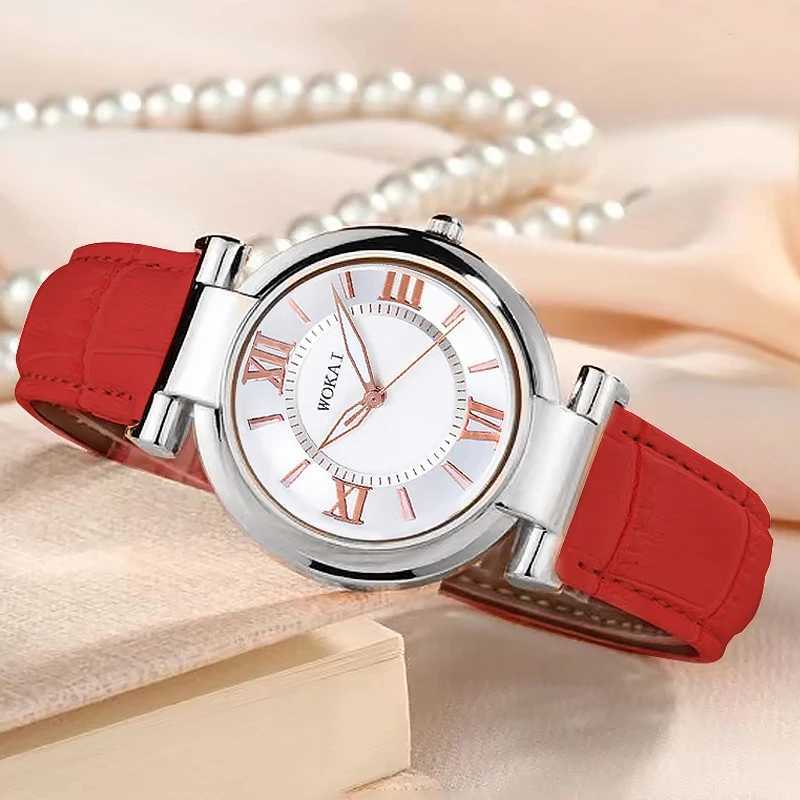 WOKAI high quality fashion casual women fresh style simple belt quartz watch female students waterproof luminous retro clockX240920