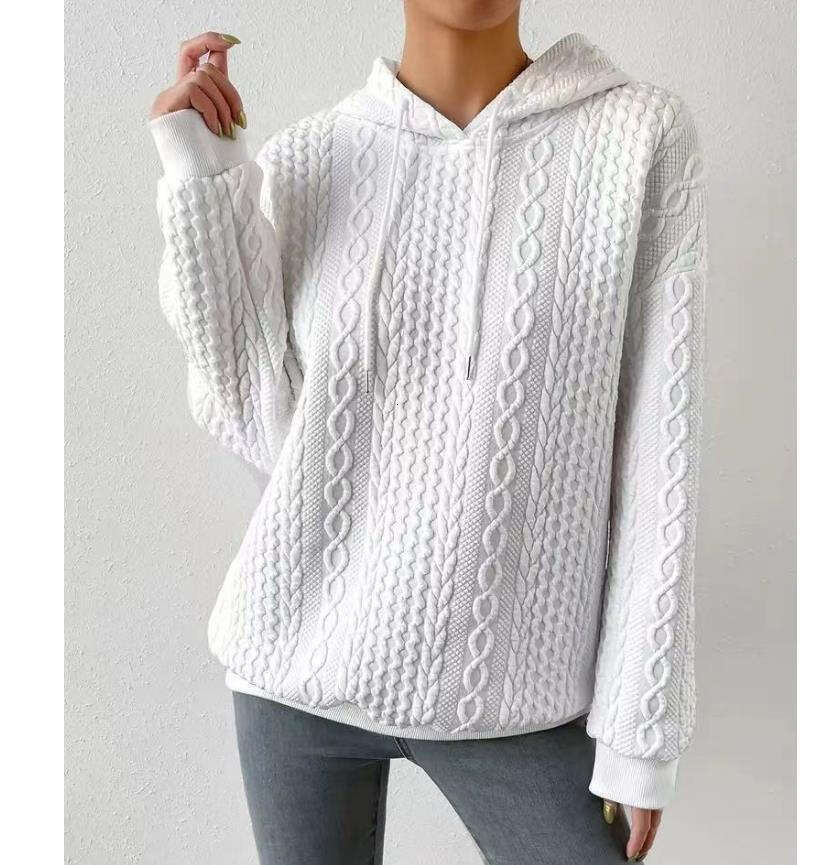 Hallowmas 2024 New Autumn Oversized Womens Jacquard Hooded Tie Up Long Sleeved Hoodie Knitted Women Jacket Coats Womens Jacket Designer Coat Autumn Dr