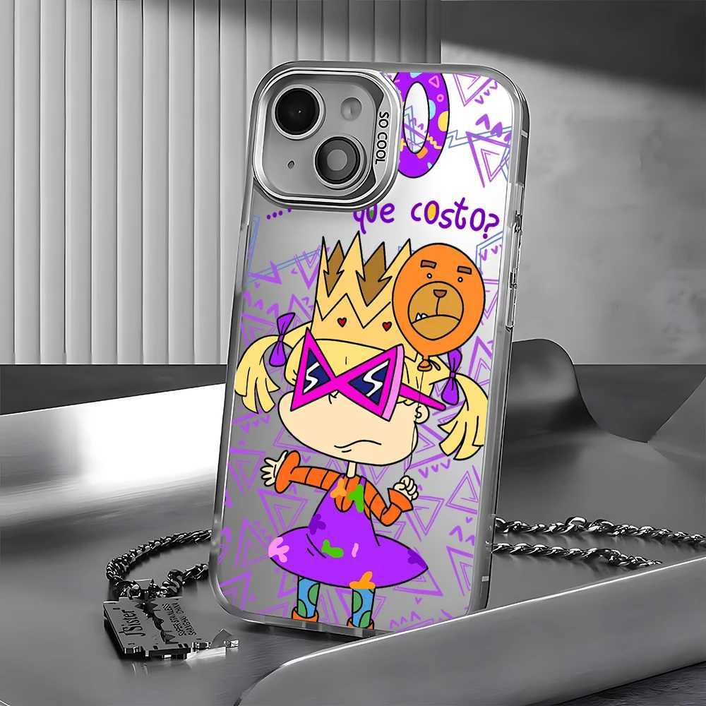 Cartoon fun R-Rugrats phone case suitable for lPhone 16 15 14 13 12 11 Pro Max X XR XSMAX 8 7 Plus candy matte shock-absorbing back coverCL240720