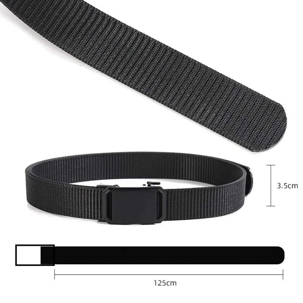 Mens luxury brand high-quality canvas strap mens automatic buckle strap business casual fashionable jeans strap W240920