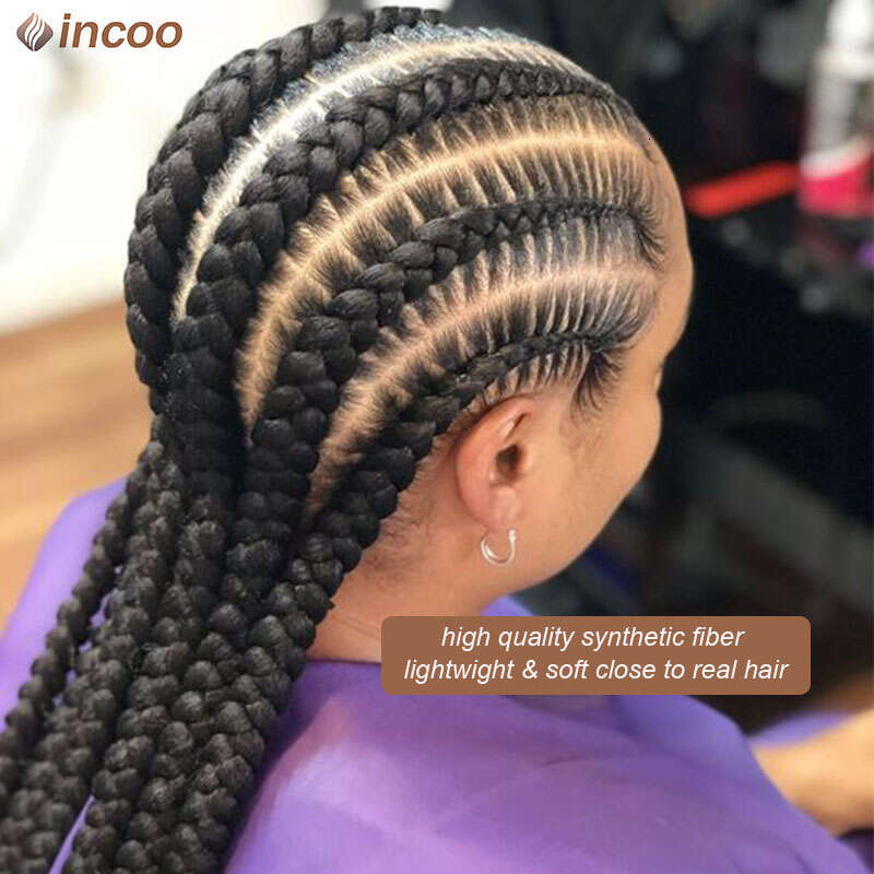 36 Cornrow Twisted Ombre Blonde Passion Twists Wigs Faux Locs Goddess Box Braided Synthetic Full Lace Front Wig