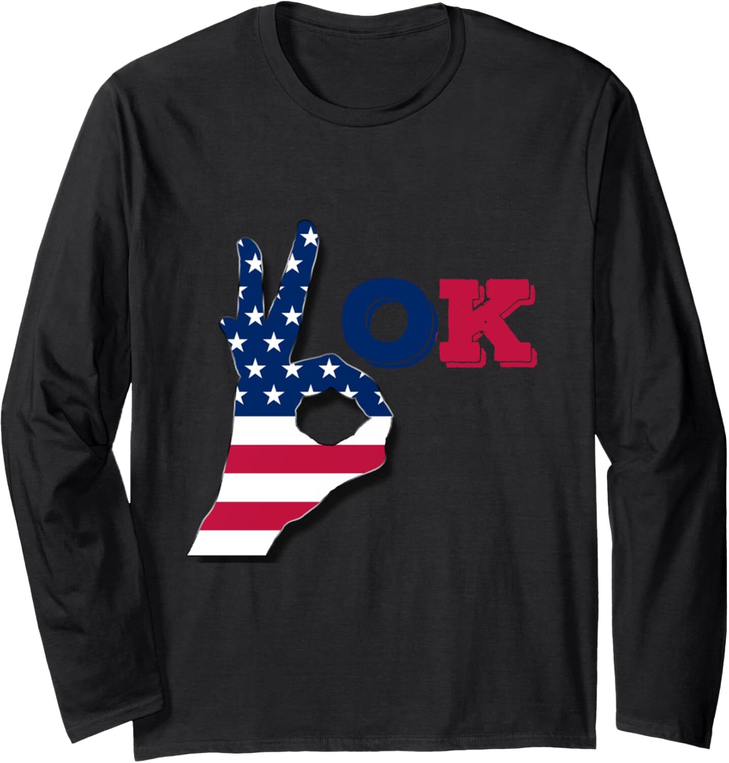 Long Sleeve Shirts for Men sweatshirt OK Hand Sign Funny Cool Okay 4th Of July Gift Long Sleeve Tee Streetwear Casual tops clothes trend