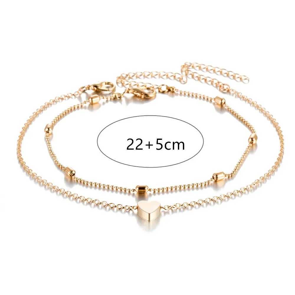 Female Heart Anklets Bracelet Sandals Foot Jewelry Leg New Anklets on Foot Bracelets for Women Leg Chain Jewelry Accessories Y240920