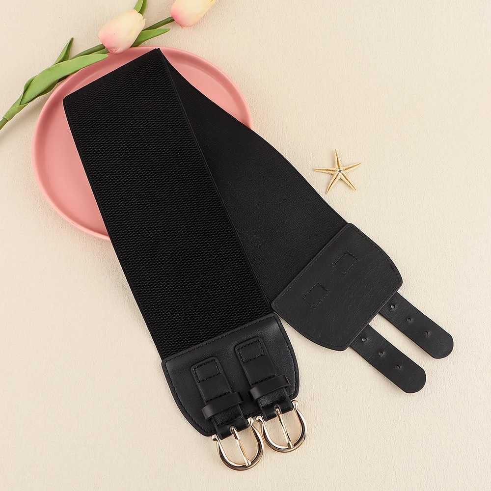 Sexy retro pin buckle waist seal elastic wide waistband for womens fashion accessories W240920