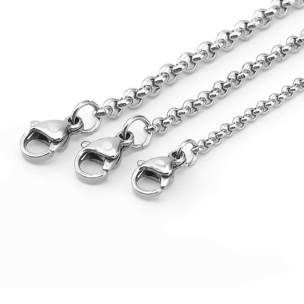 Fashion New Width 2mm-5mm Stainless Steel Round Pearl Chain Necklace DIY Jewelry Bracelet Necklace Dropship WholesaleX240919