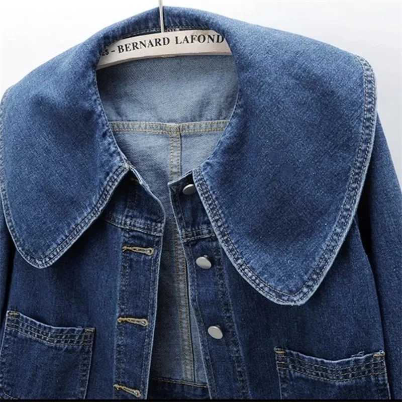 2023 New Autumn Women Denim Jacket Long Sleeve Casual Short Denim Coat Famale Jeans Jackets Outerwear Casaco Jaqueta FemininaX240920