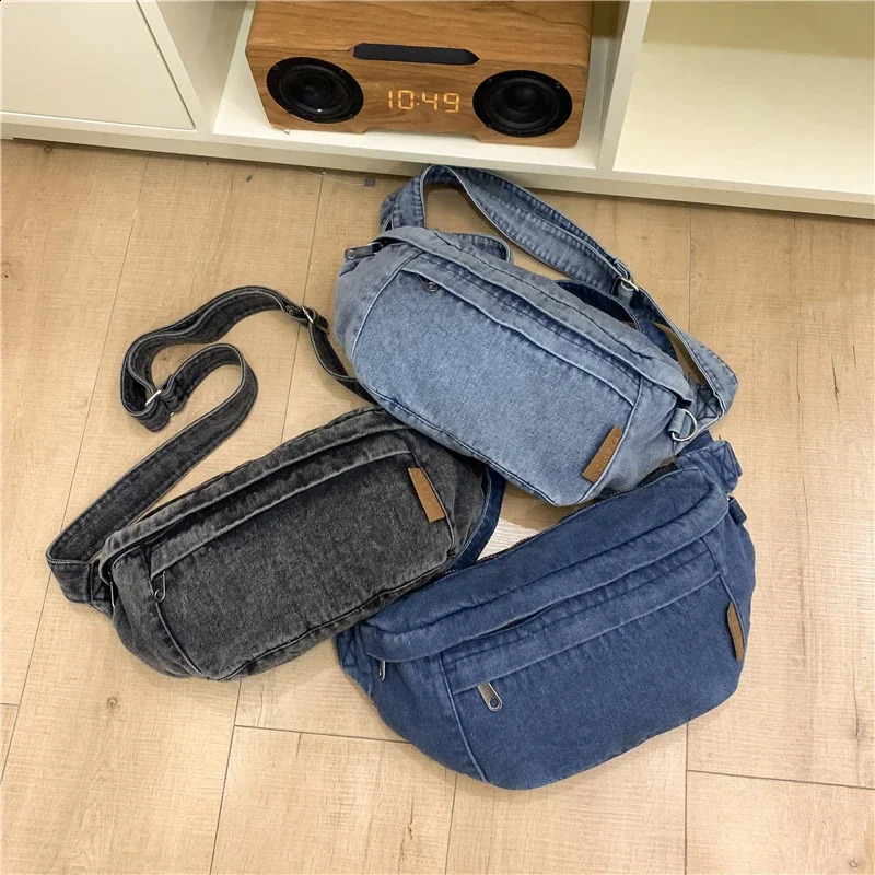 Sewing thread denim zipper womens waist bag young cross body for sale in selling Bolsas Para Mujeres 240919
