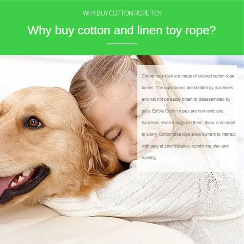 Colorful cotton rope cleaning teeth cleaning durable interactive game dog cleaning teeth toys dog toys chew 240914