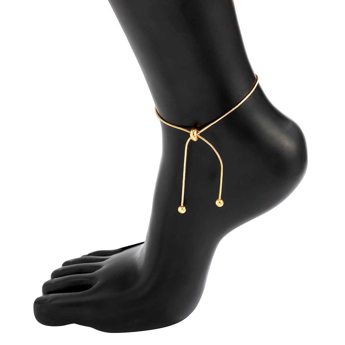 Ingemark Adjustable Chain Anklet Bracelet for Women Vintage Fashion Simple Thin Chain Anklet Female Foot Beach Jewelry 2022 Gift Y240920