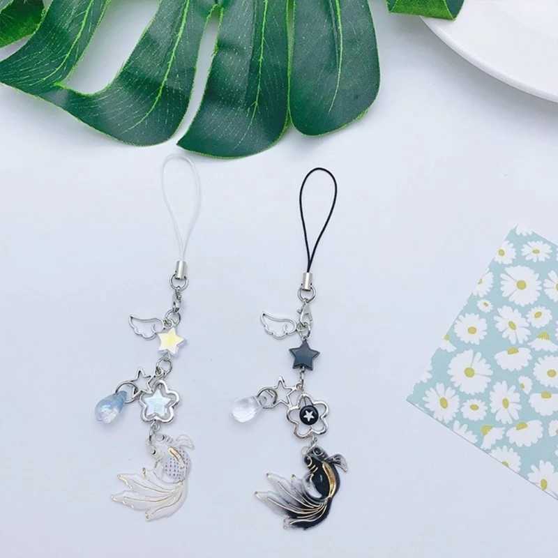 Colorful Fish Star Keychain Lanyard Wrist Strap Phone Chain Cell Phones String DropshipX240919