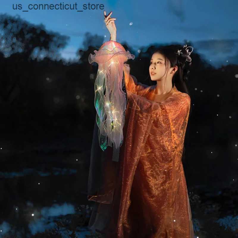 Novelty Lighting F5 DIY Jellyfish Lamp Color Lantern Mermaid Jellyfish Light Lantern Girls Happy Under The Sea Theme Birthday Party Decor Gifts L24091