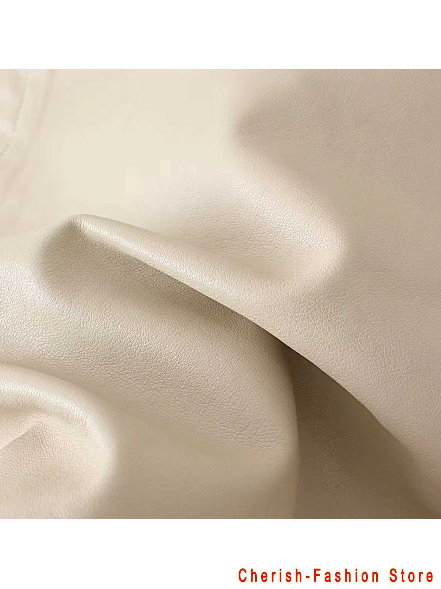 Fashion Green Gecko Biker Leather Jacket Long Sleeve Zipper Colored Stylish Outerwear for Women Fashion 2023 Faux Leather JacketX240919