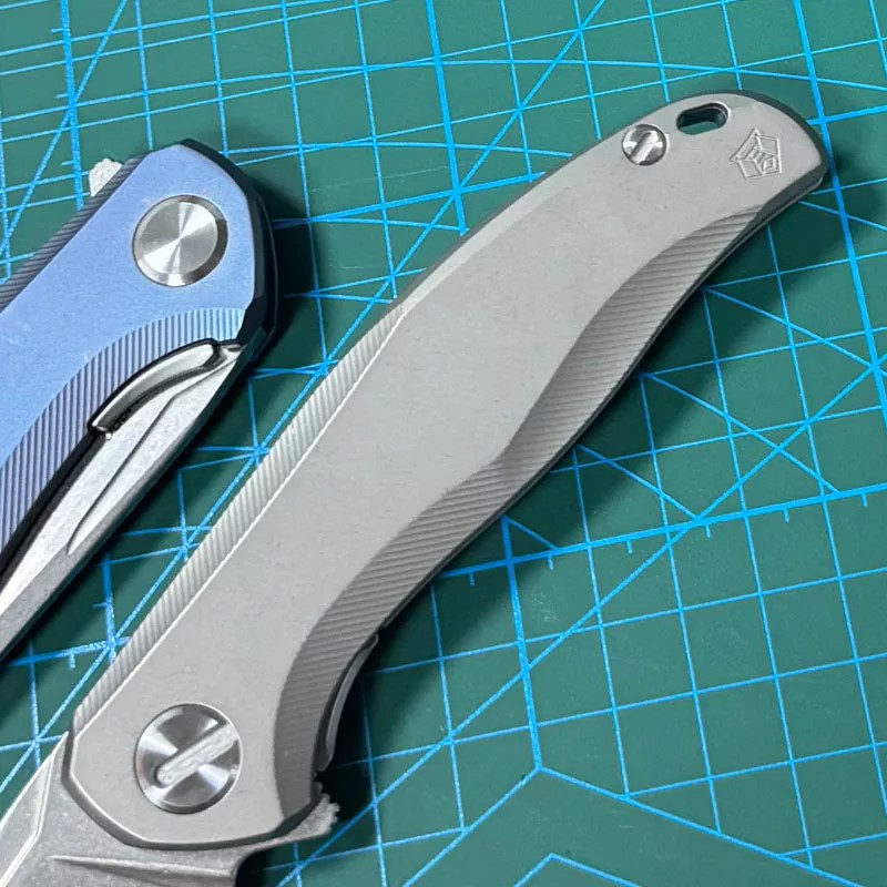 High End Flipper Knife M390 Stone Wash Drop Point Blade CNC TC4 Titanium Alloy Handle Ball Bearing Outdoor Camping Hiking Fishing EDC Pocket Knives