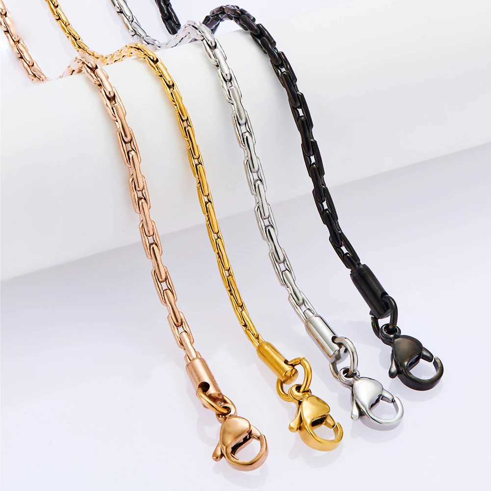 Fine Thin 316L Stainless Steel Necklace for Women Link Proof Coil Duty Cable Chains Waterproof Choker Jewelry Accessory DIY GiftX240919