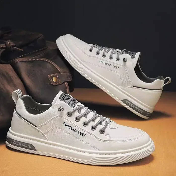 Trendy Mens Shoes Autumn Sporty White Shoes Versatile Wear-resistant Flat Breathable Casual For Men 240914