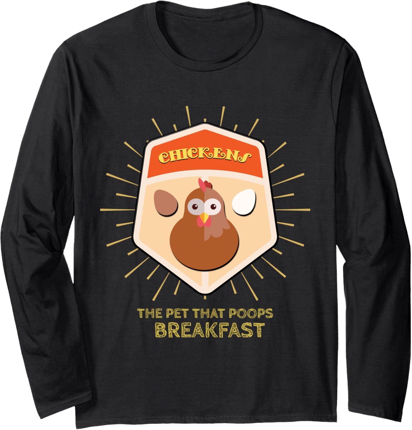 Long Sleeve Shirts for Men sweatshirt Chickens The Pet That Poops Breakfast Funny Hen Egg Long Sleeve Tee Streetwear Casual tops clothes