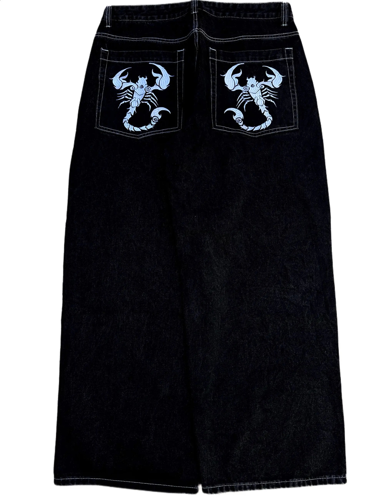 Hip Hop Gloe Baggy jeans mens retro streetwear slow 2000s High Street Y2K jeans wide leg pants spider denim mens clothing 240920