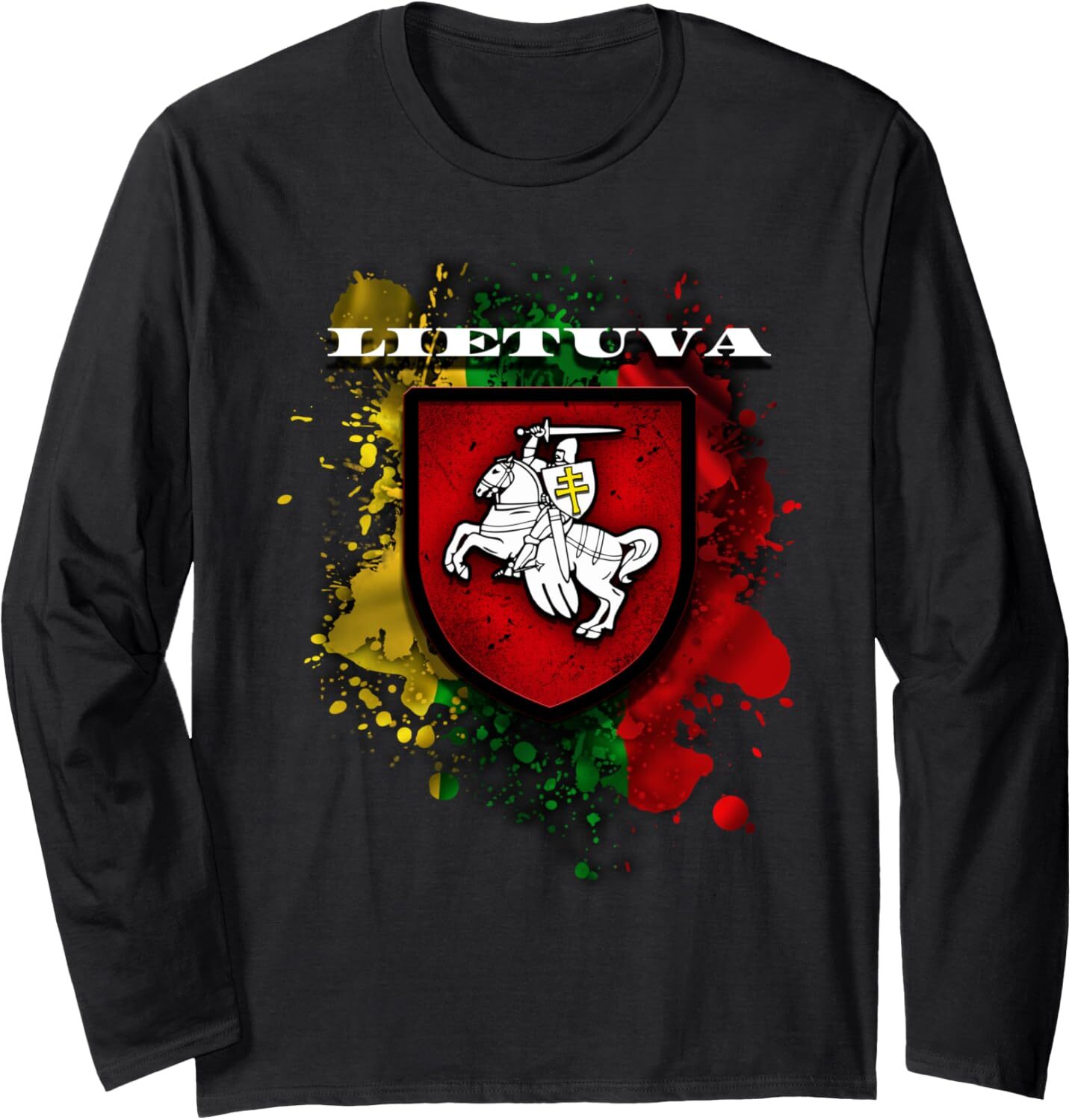 Long Sleeve Shirts for Men sweatshirt Lithuania Gift National Attributes Flag And Vytis Long Sleeve Tee Streetwear Casual tops clothes