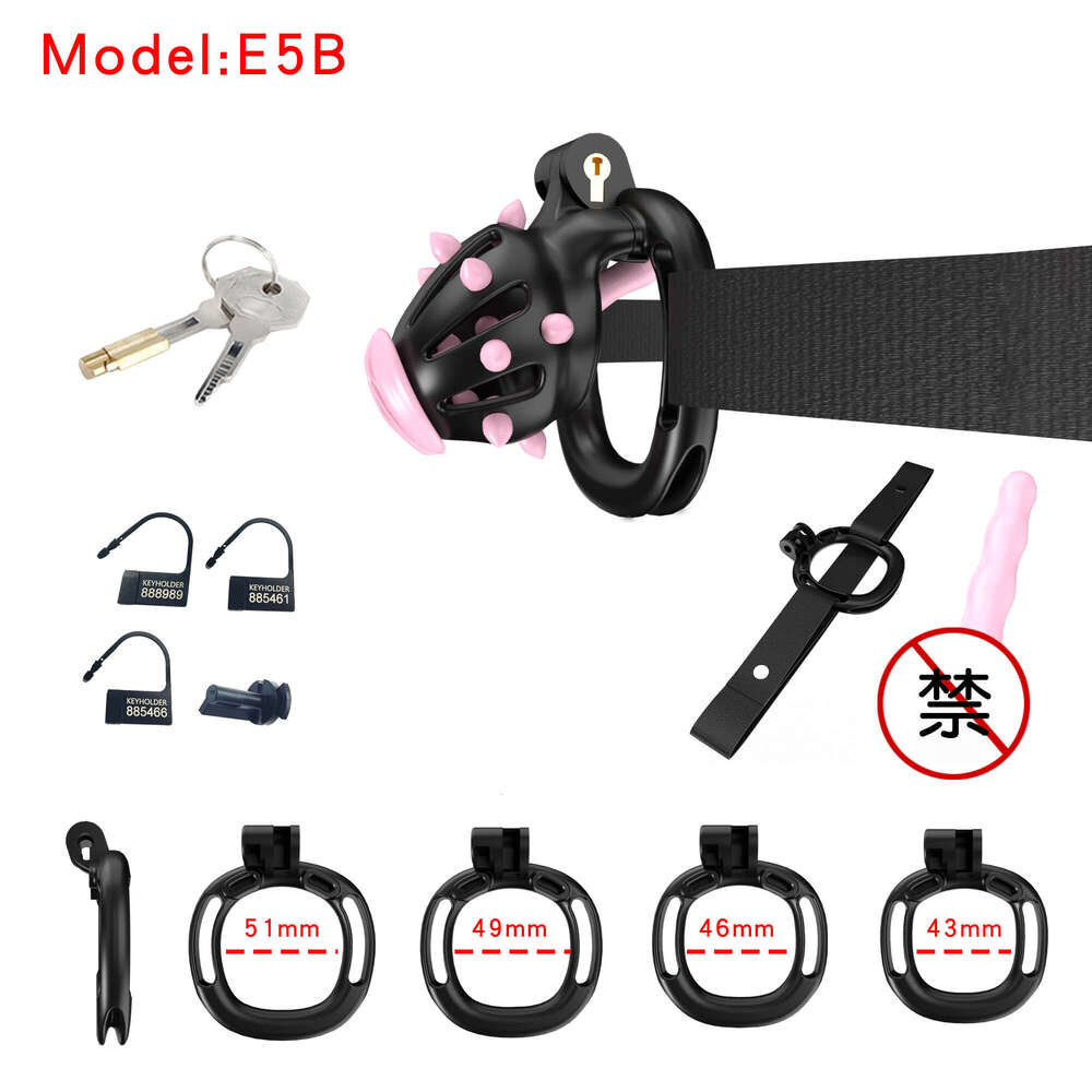 New resin Wearable chastity cage high end Black cock cage with catheter number pin lock light long term wear