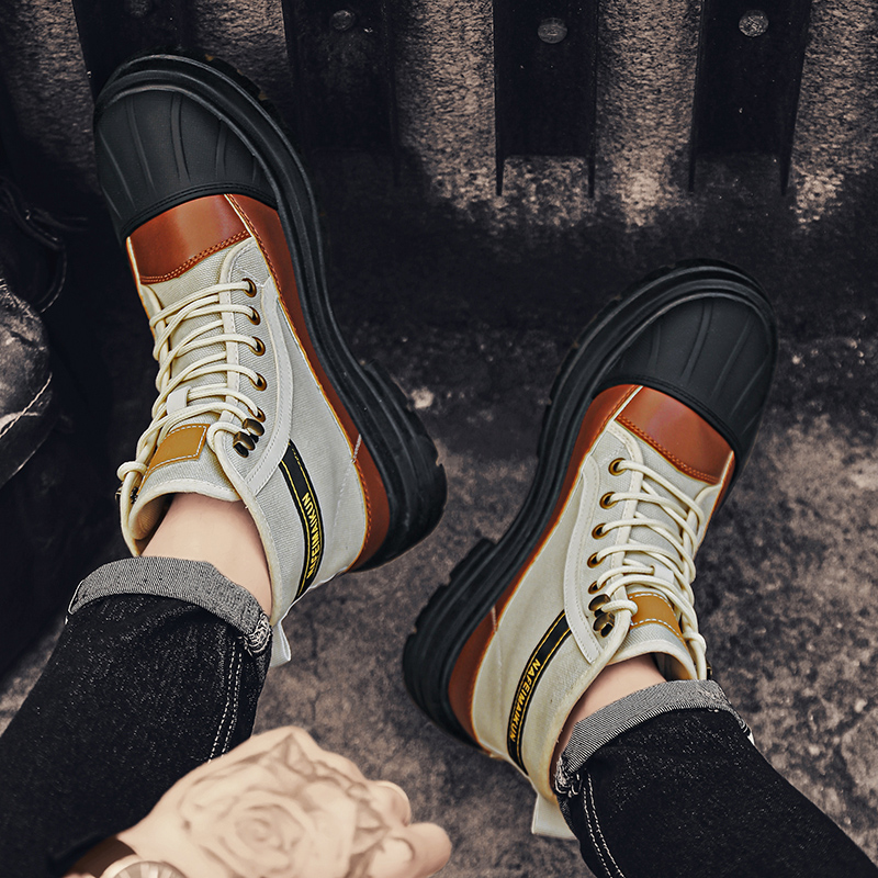 2025 new canvas New shoes Men's high top labor protection wear resistant Martin Breathable site outdoor work boots 8979