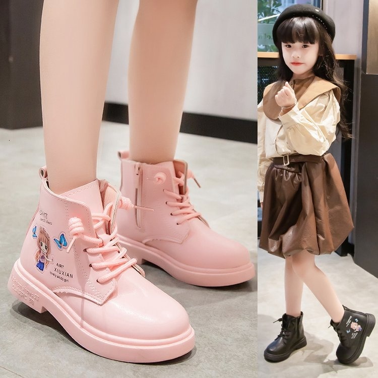 Girls' autumn/winter 22 new Korean version princess short children's student snow boots, girls' mid length fashionable single boots