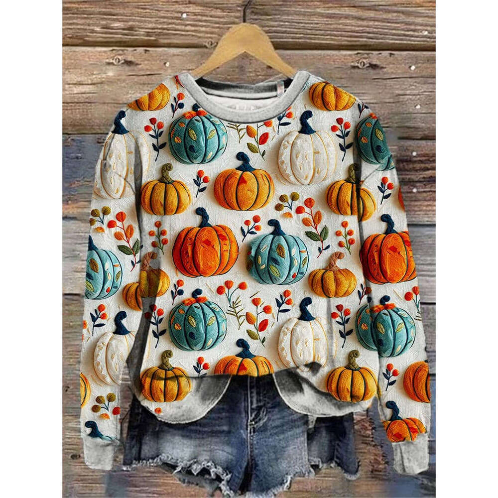 Hallowmas LT Autumn/winter New Hoodie 3D Digital Printed Womens Halloween Pumpkin Festival Trendy Round Neck Top Designer Coat Women Womens Coat Autum